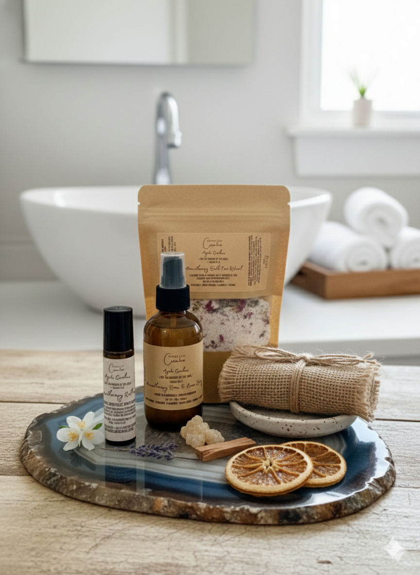 Agate Gardens Gentle Reset bundle natural skincare ritual set floral botanical products Michigan