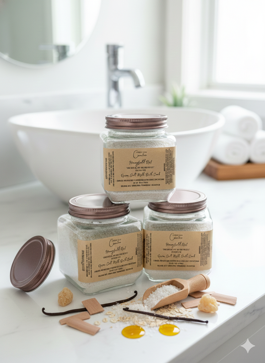 Honeyfield Rest Bath Soak | Mineral Bath Soak with Essential Oils (16 oz)