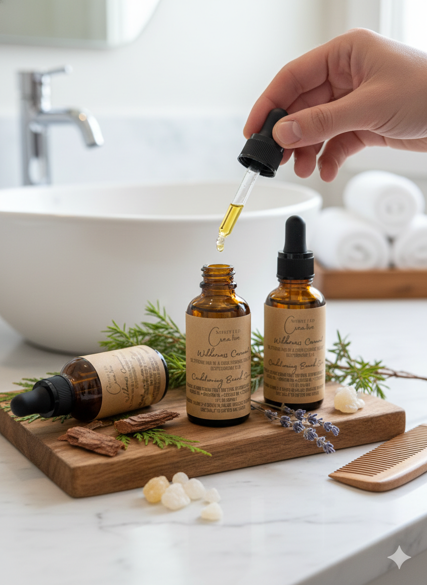 Wilderness Covenant conditioning beard serum 1 oz with botanical oils for soft manageable beard | Small batch, Michigan made

