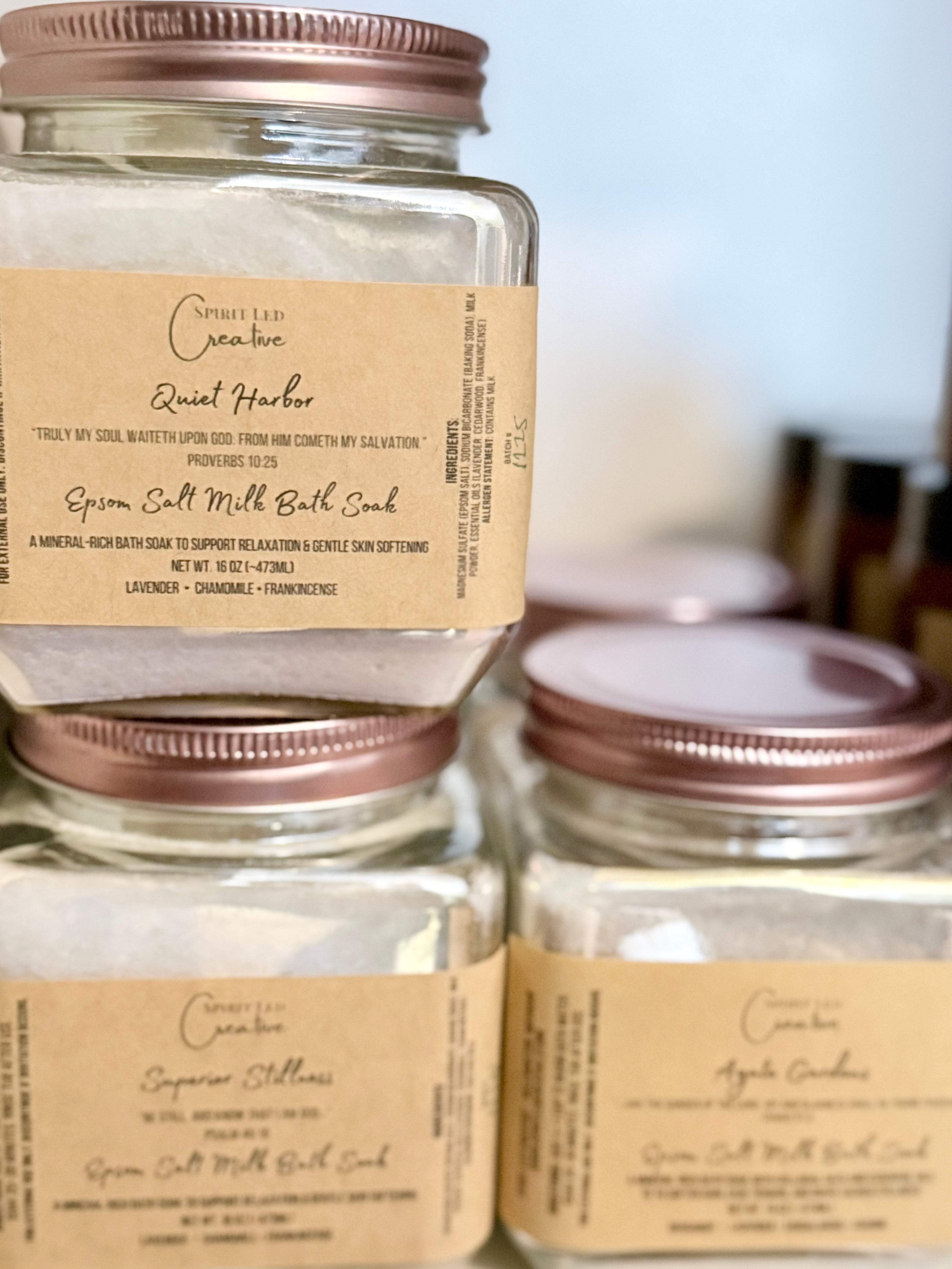 Superior Stillness Bath Soak | Mineral Bath Soak with Essential Oils (16 oz)