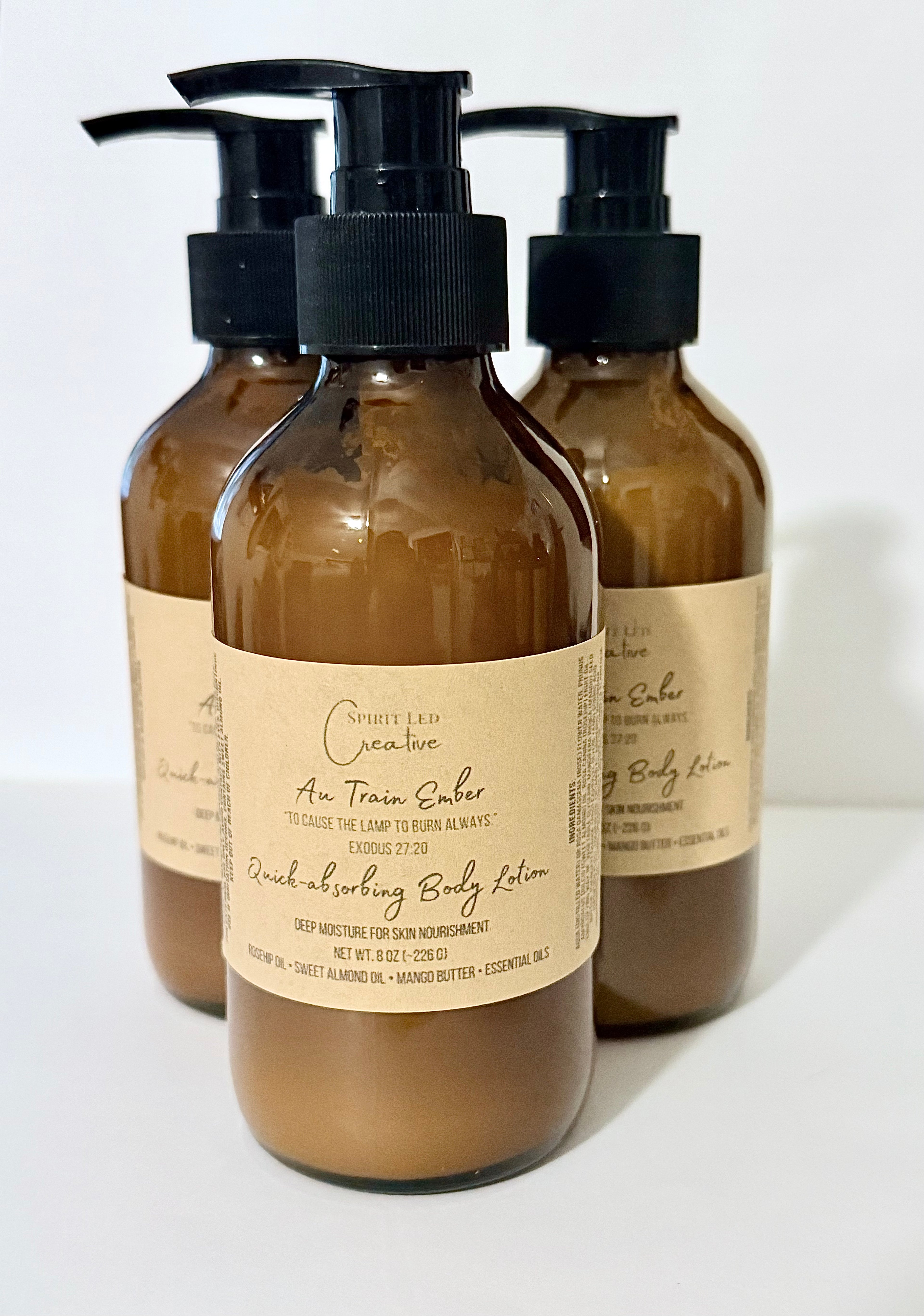 Au Train Ember Aromatherapy Body Lotion (8 oz) | Warm Resin Botanical Moisturizer