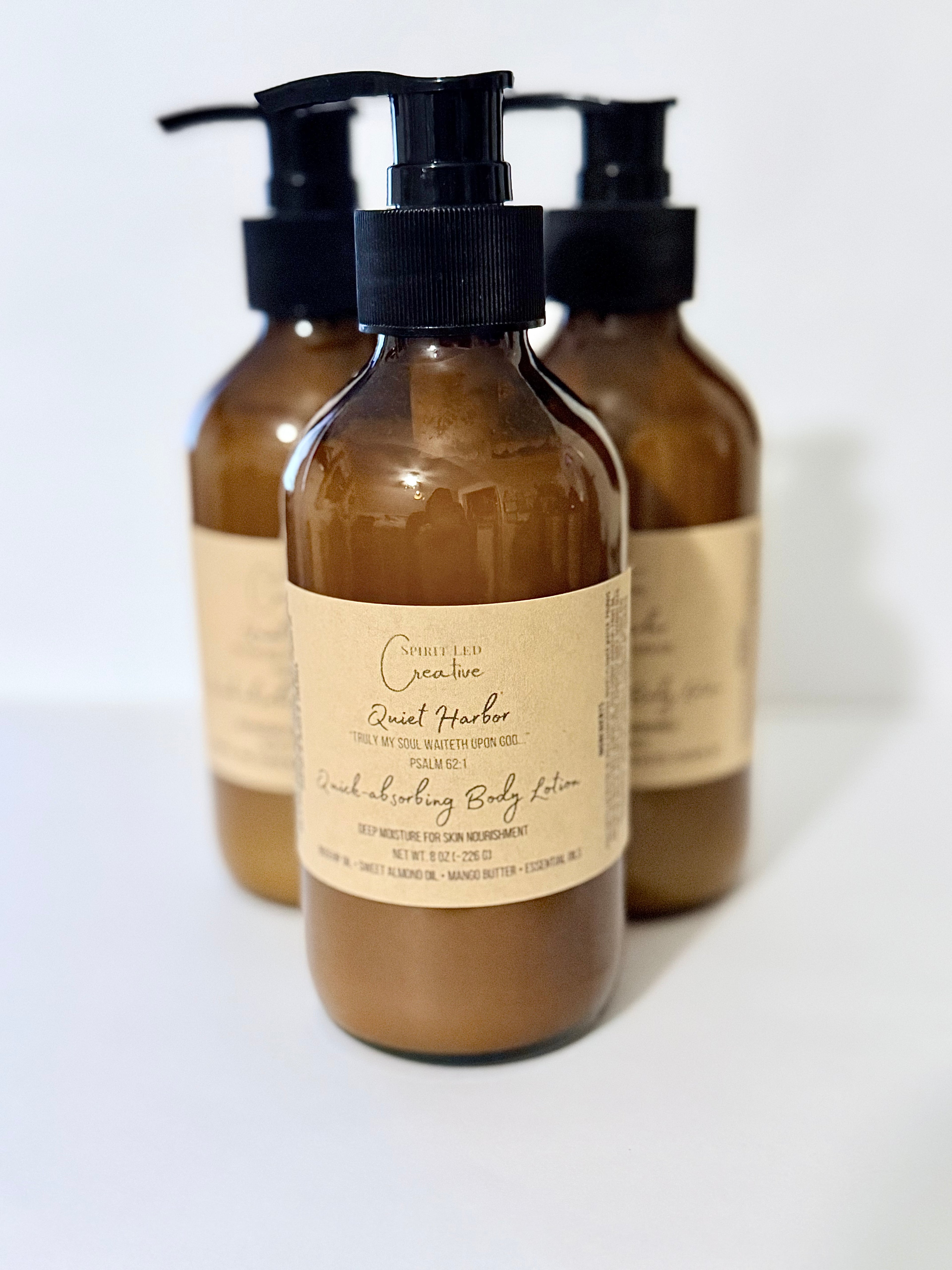 Quiet Harbor Aromatherapy Body Lotion (8 oz) | Fast-Absorbing Botanical Moisturizer