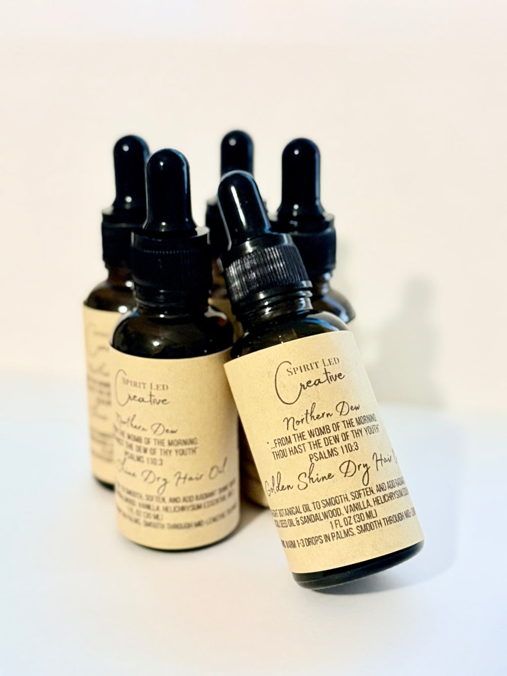 Northern Dew Golden Shine dry hair oil 1 oz with botanical oils for shine and frizz control | Small batch, Michigan made

