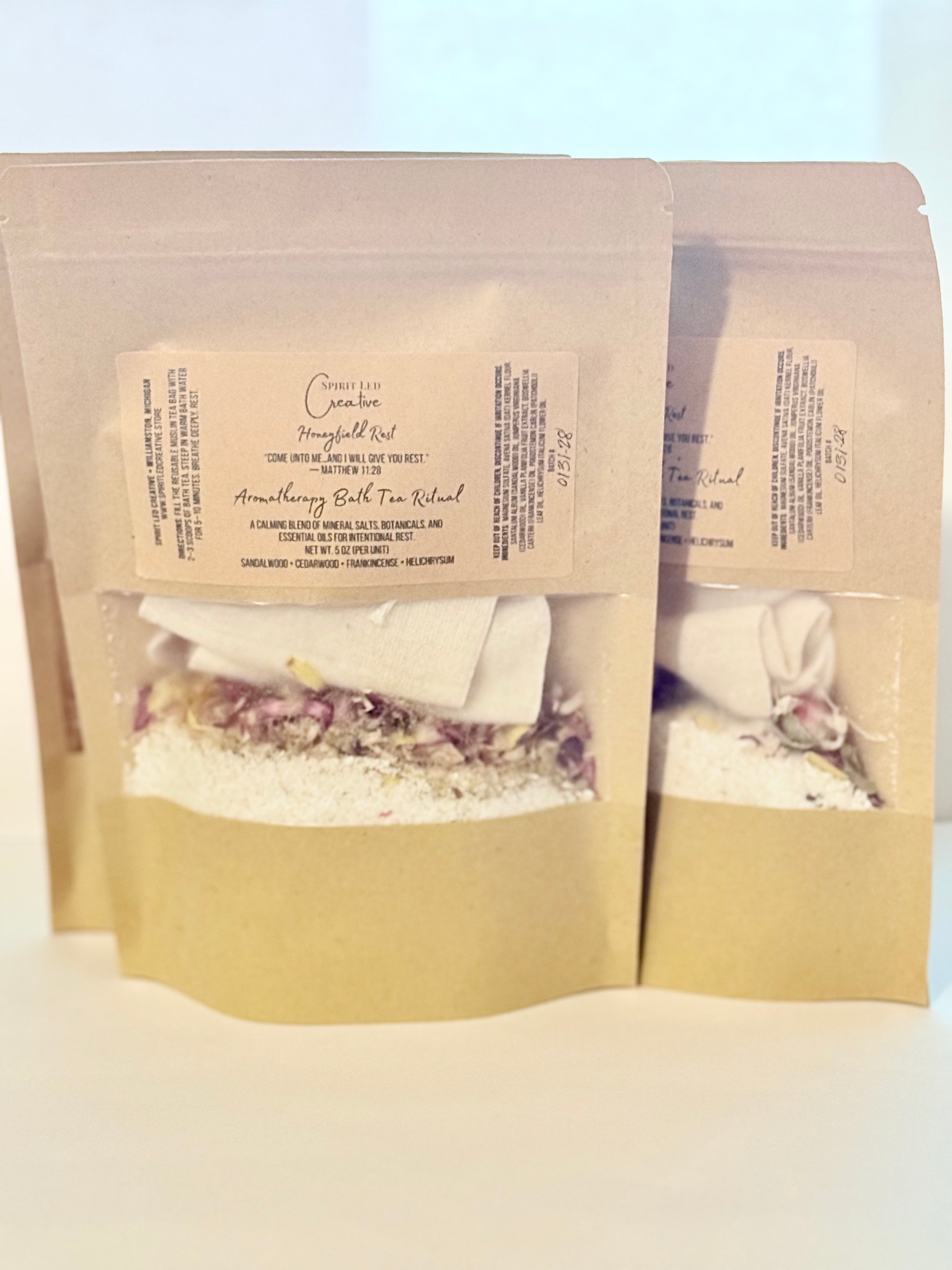 Aromatherapy Bath Tea Ritual | Quiet Harbor • Superior Stillness • Agate Gardens • Honeyfield Rest