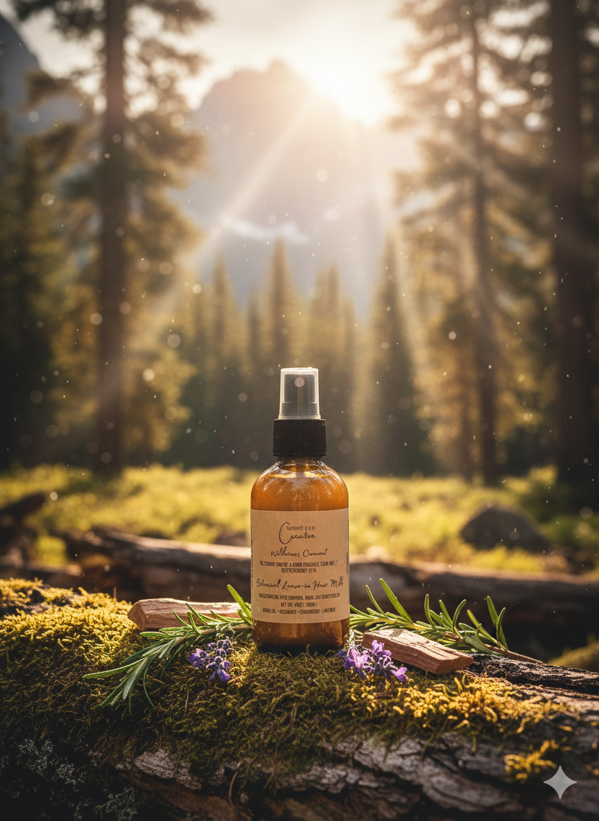 Wilderness Covenant Leave-in hair milk natural botanical hair treatment moisturizing spray Michigan | Spirit Led Creative