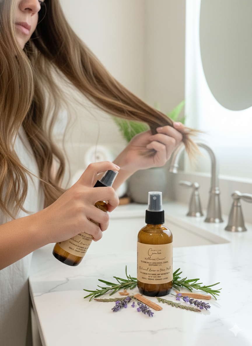 Wilderness Covenant Leave-in hair milk natural botanical hair treatment moisturizing spray Michigan | Spirit Led Creative