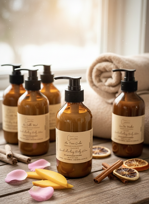 Quick-absorbing botanical body lotion with grounding essential oils and plant-based ingredients | Small batch, Michigan made

