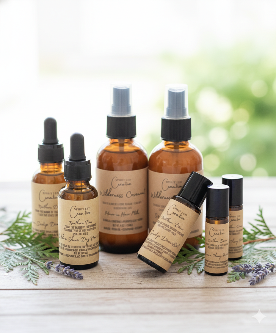 Scalp and Hair Revival Bundle products with dry hair oil scalp treatment and leave-in hair milk Michigan made 