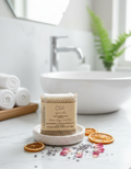 Agate Gardens sugar scrub lotion bar with bright botanical essential oils for exfoliating and moisturizing | Small batch, Michigan made

