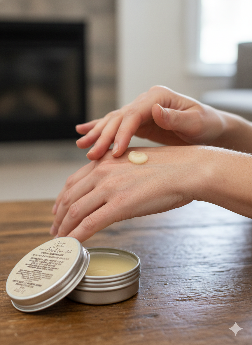 Ironwood Depths Rescue Balm for dry cracked chapped hands made in Michigan 2 oz with Shea and Mango butter and natural essential oils
